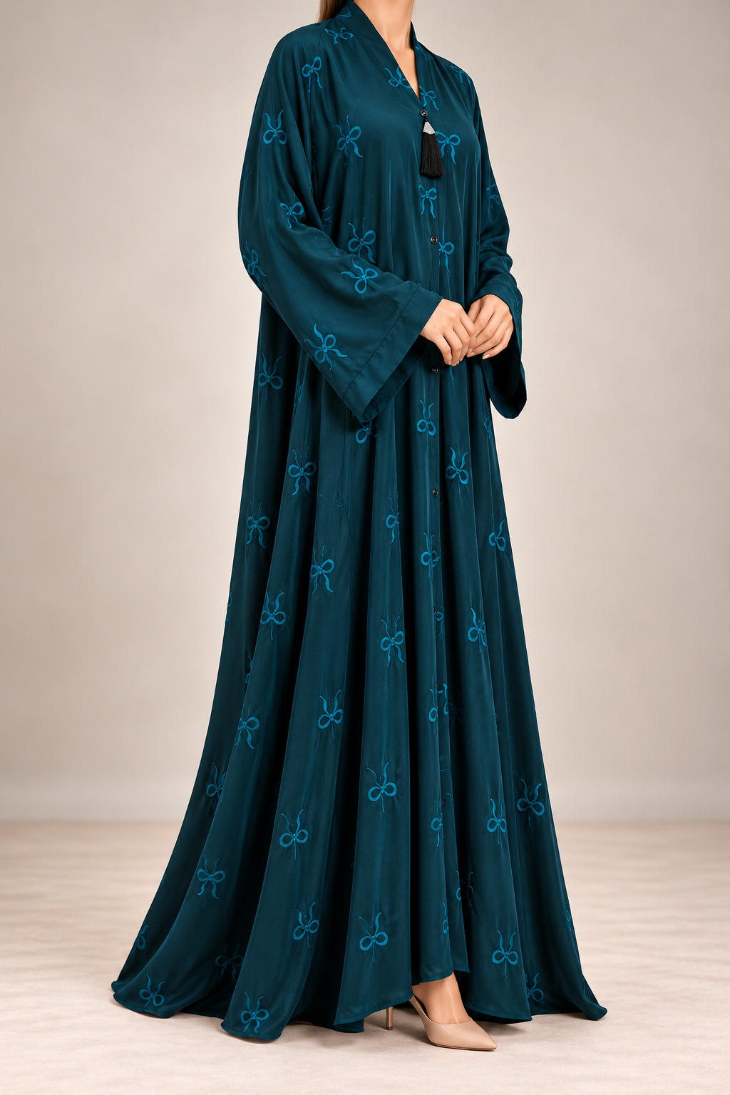 Ribbon Bloom Abaya