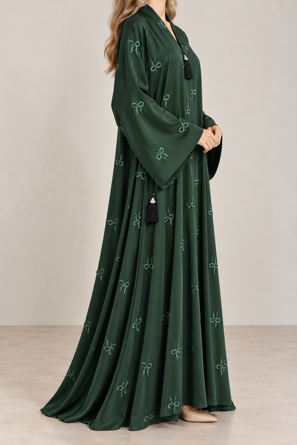 Ribbon Bloom Abaya