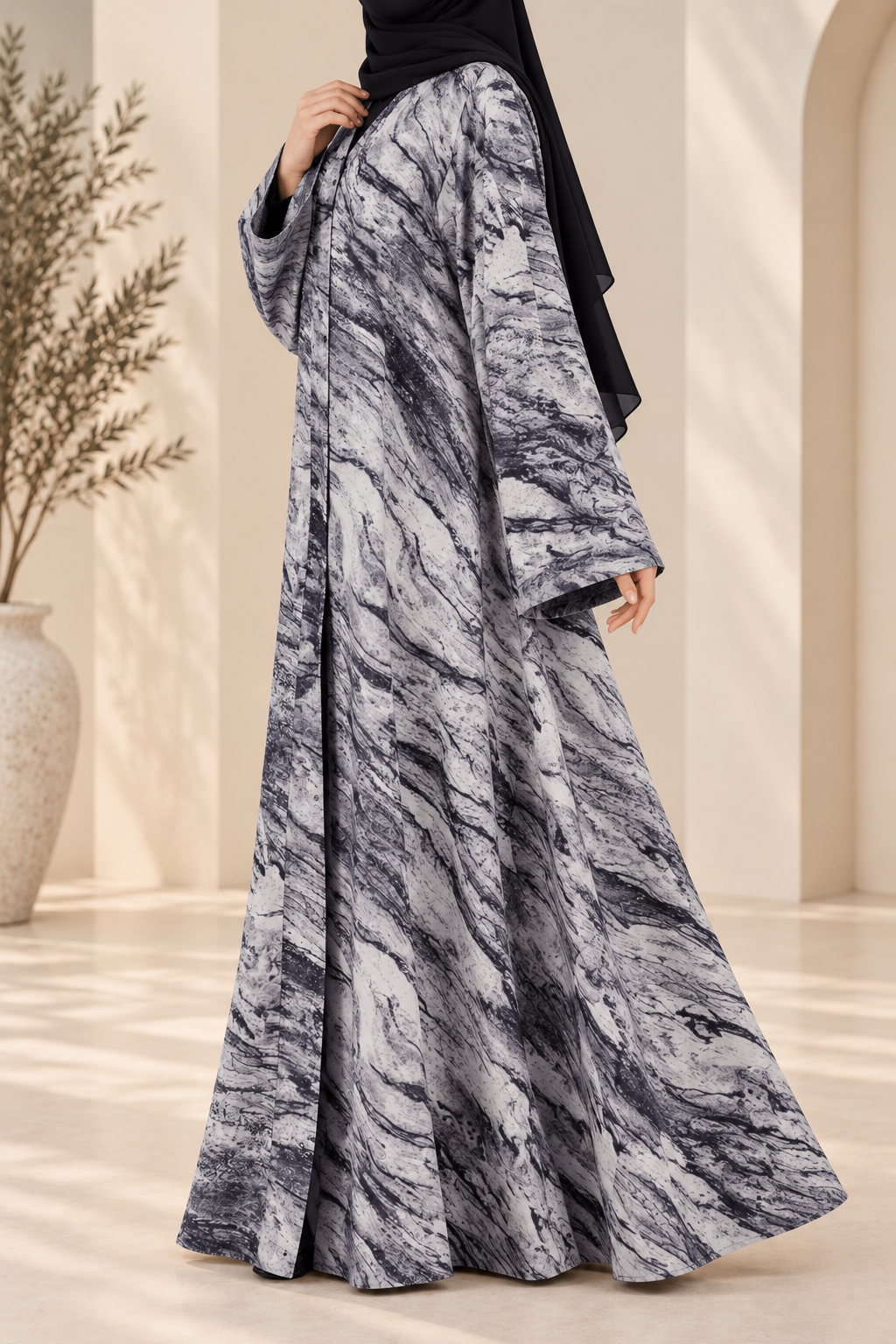 Marble Flow Abaya