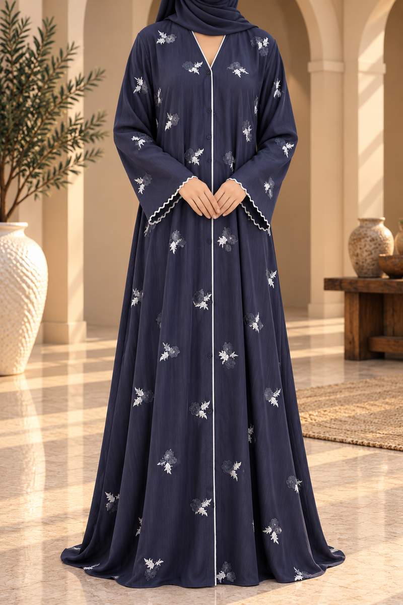 Rosebud Stitch Abaya