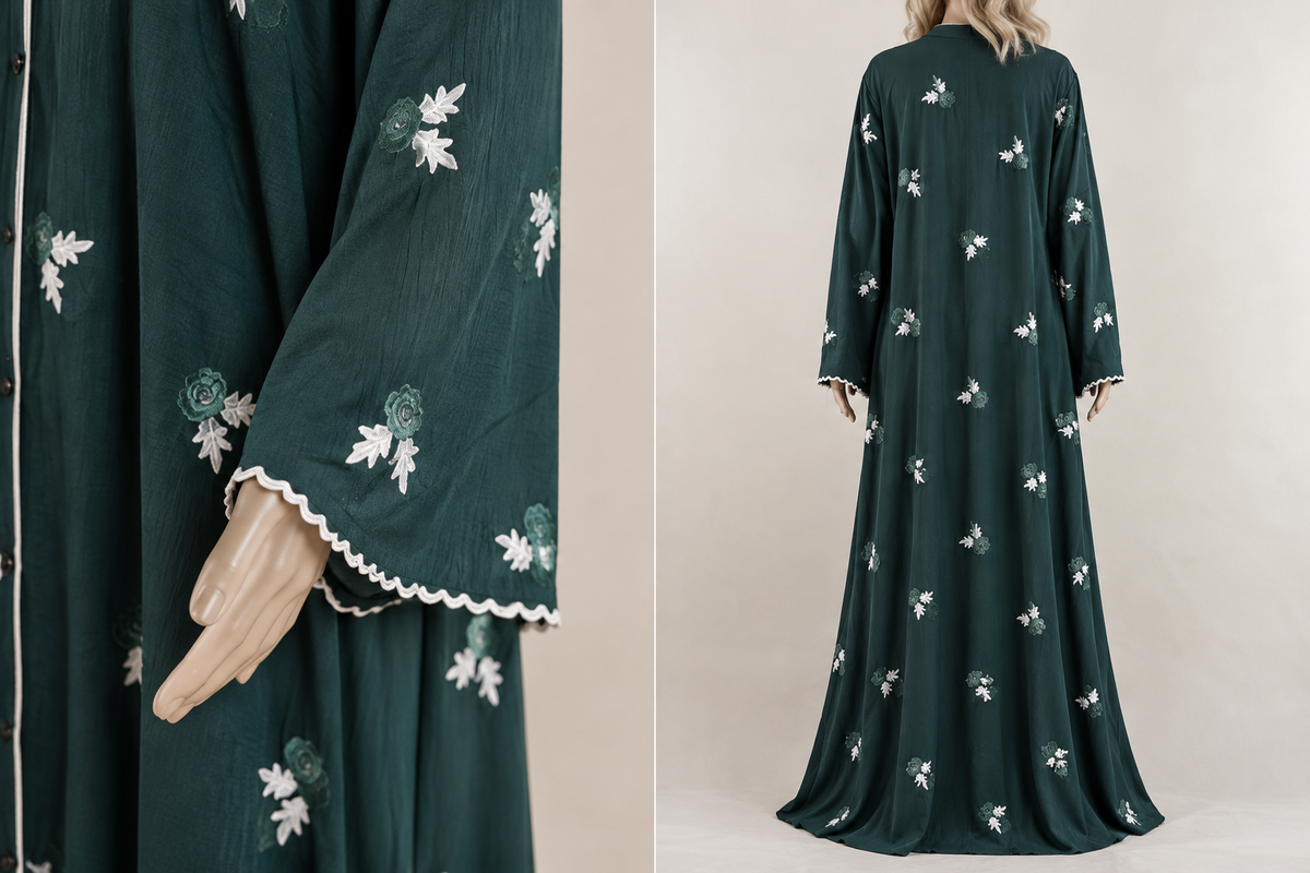 Rosebud Stitch Abaya