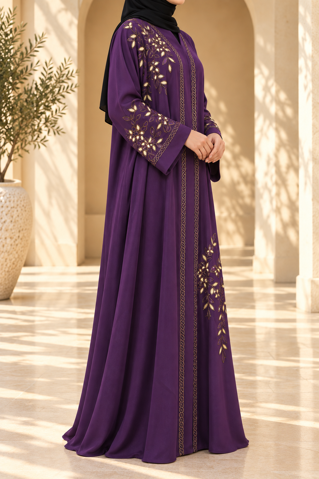 Gilded Leaf Abaya