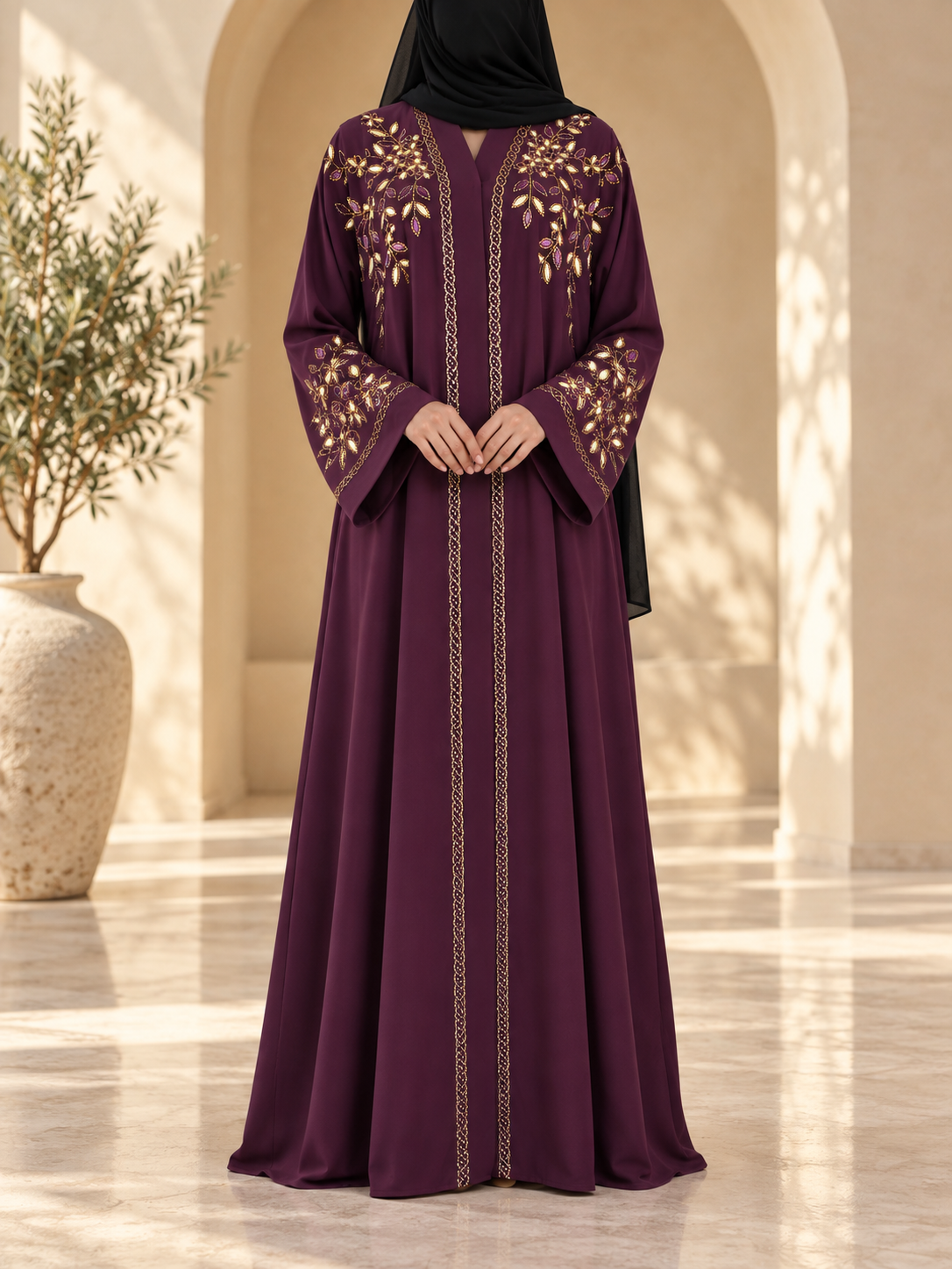 Gilded Leaf Abaya