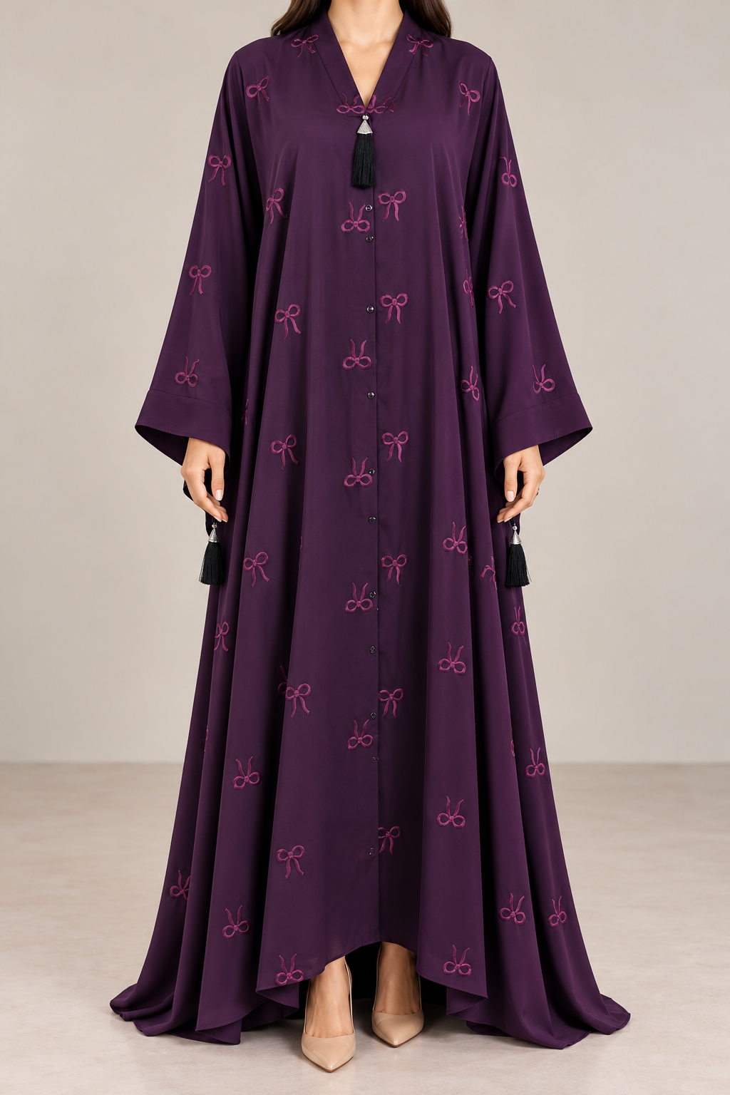 Ribbon Bloom Abaya