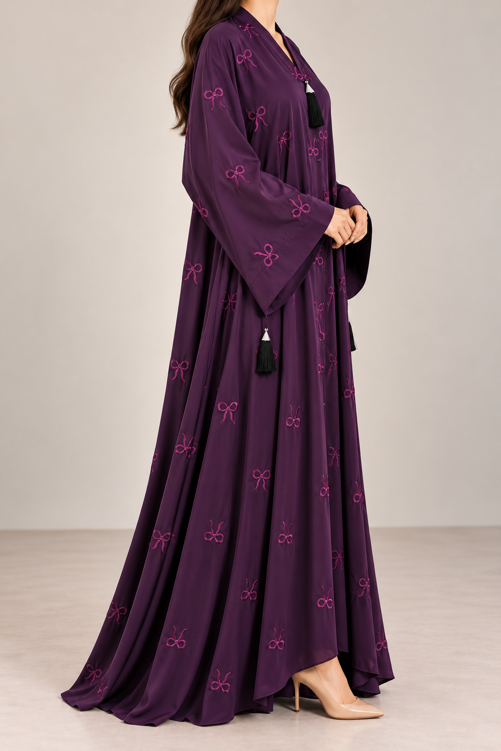 Ribbon Bloom Abaya
