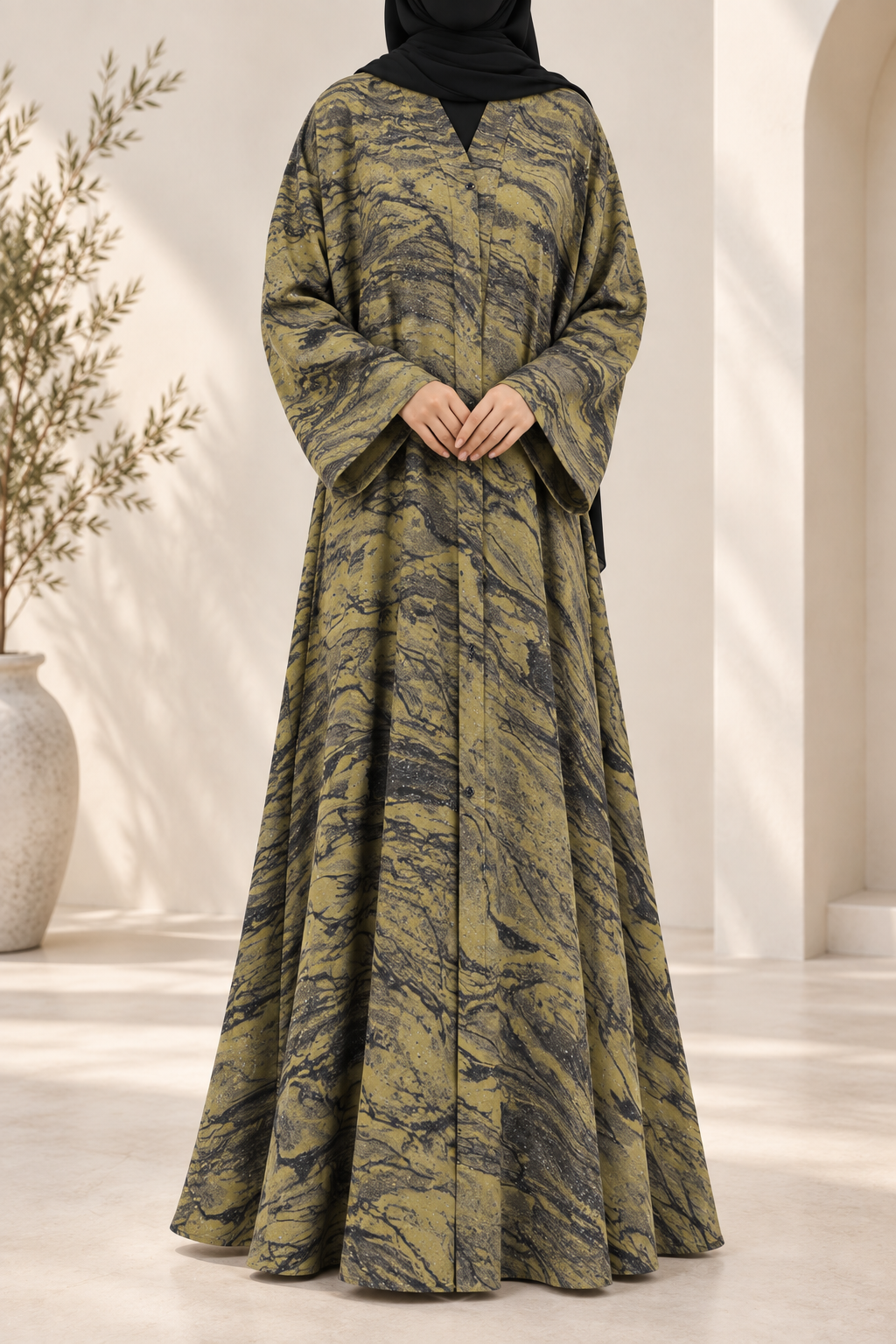 Marble Flow Abaya
