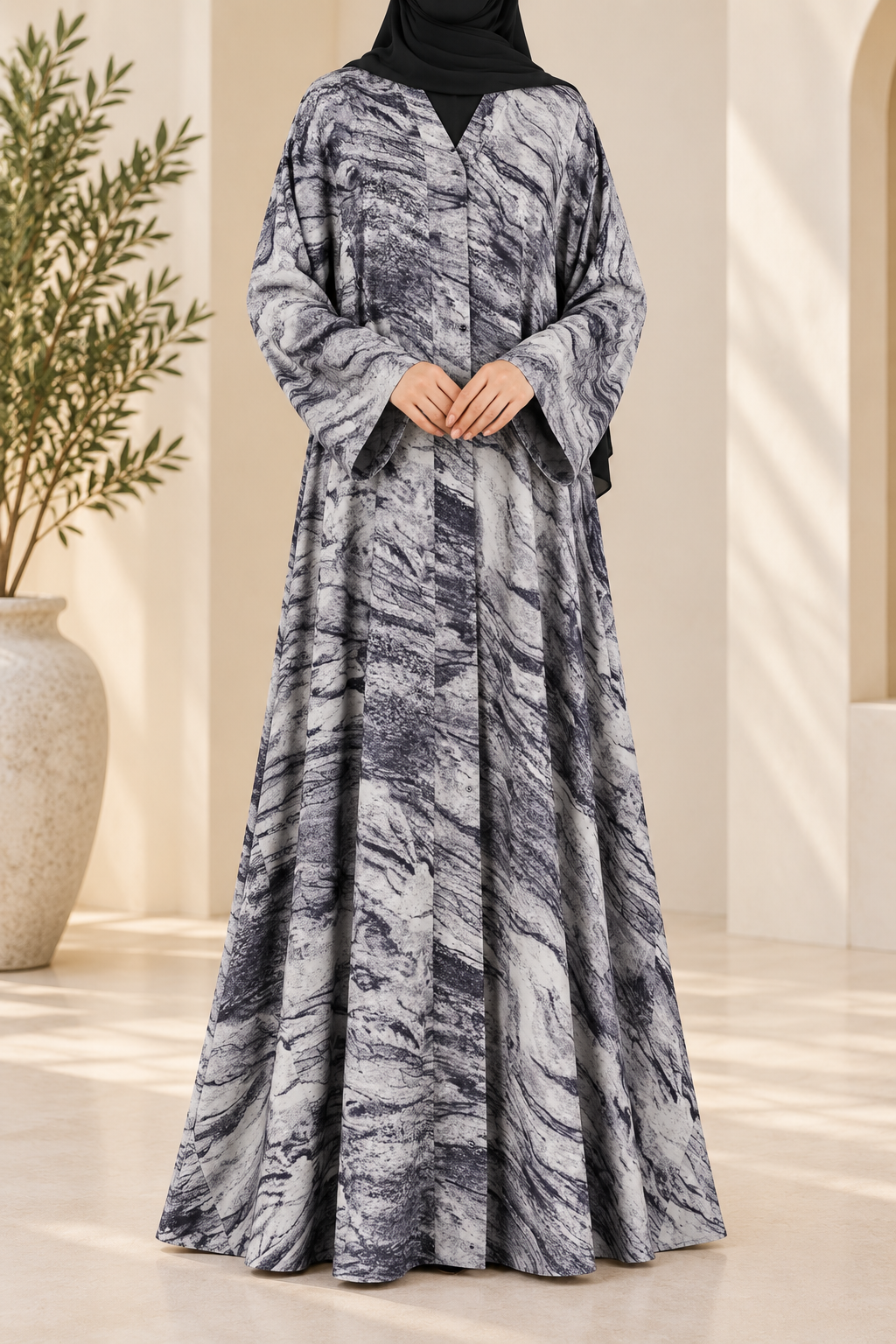 Marble Flow Abaya