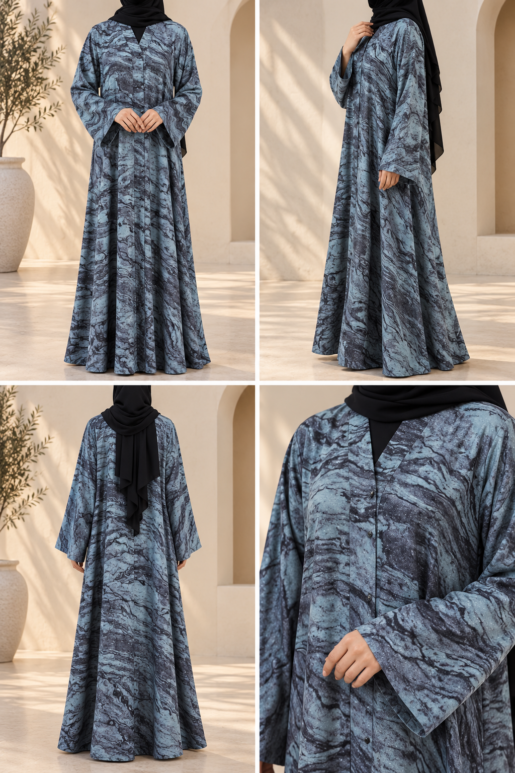 Marble Flow Abaya