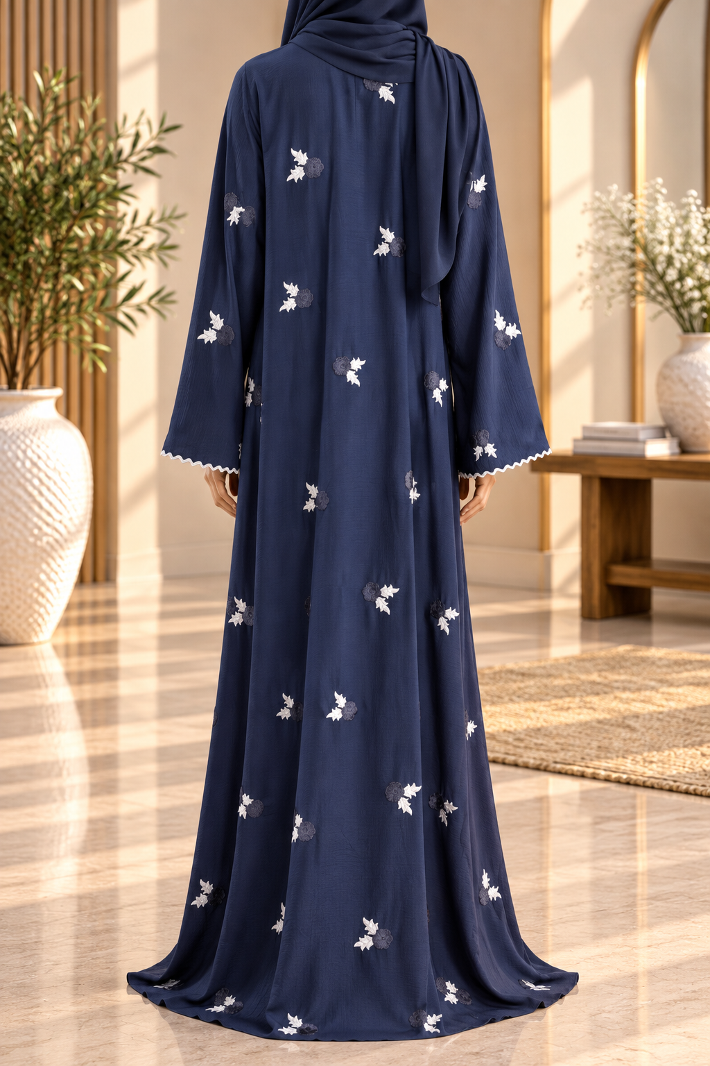 Rosebud Stitch Abaya