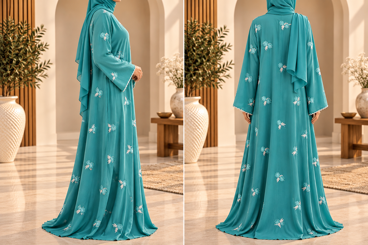 Rosebud Stitch Abaya