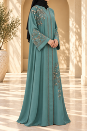 Seafoam Petal Embellished Abaya